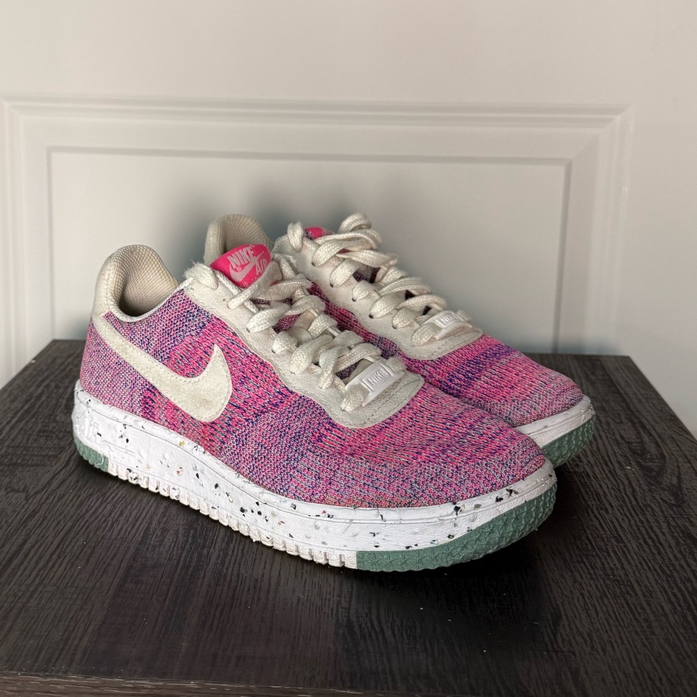 Nike Kids Air Force 1s in Pink and Cream